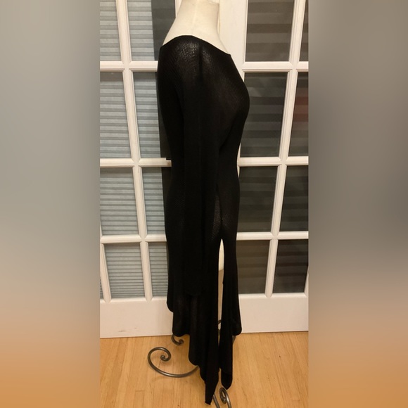Gabriel.S Dress Black Knitted Asymmetrical With Slit SZ Large - Picture 8 of 12